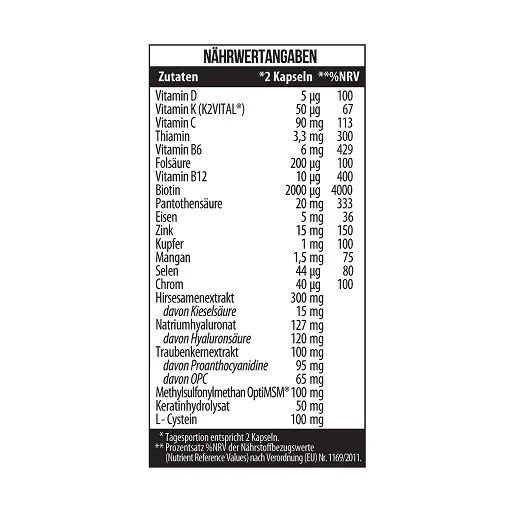 60 kapsseln vitamine for hair